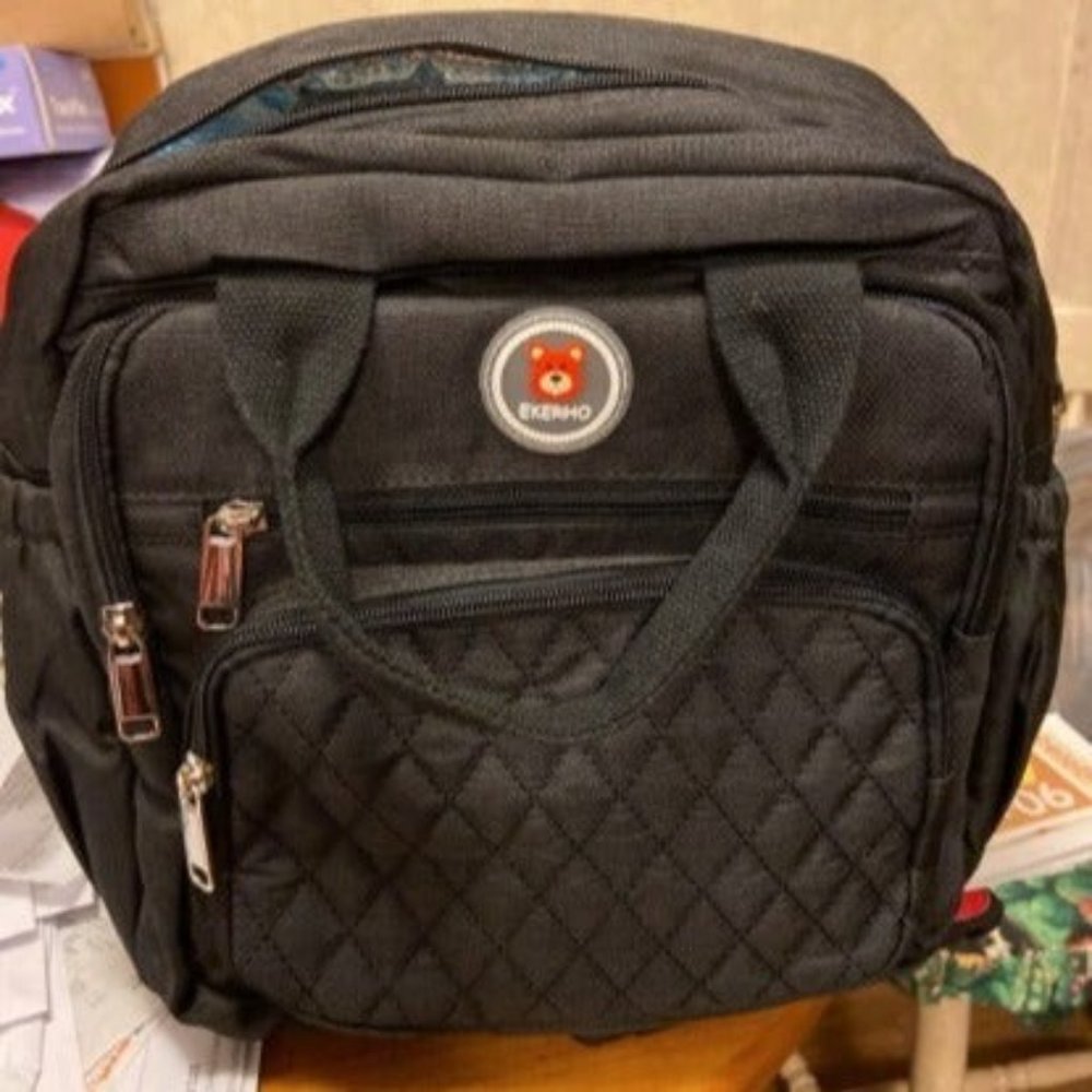 Insulated Lunch Bag Backpack for Women/Men, Large Waterproof Cooler Box, Black